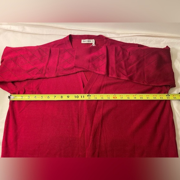 Grace Karin Long Cardigan Size 2XL Red - Picture 12 of 13